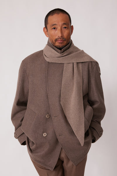 Knit Scarf (Taupe Undyed Cashmere) - Stoffa