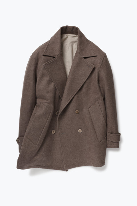 Pea Coat (Walnut Cashmere Melton) - Stoffa