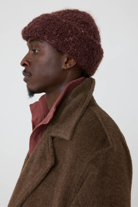 Watch Cap (Burgundy Mohair Wool Silk) - Stoffa display picture 1