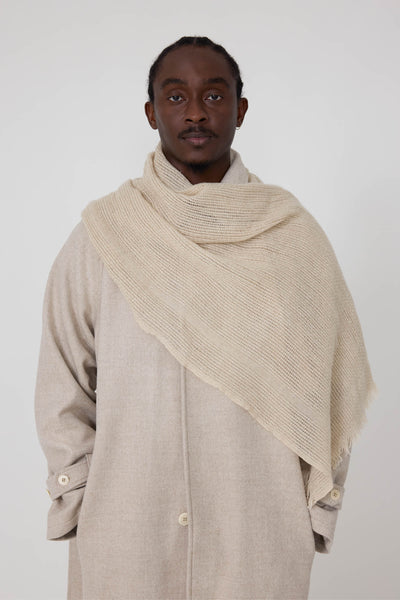 PRY / Cashmere Double Wrap Snood【taupe】 Scarf (Taupe Cashmere Linen) - Stoffa