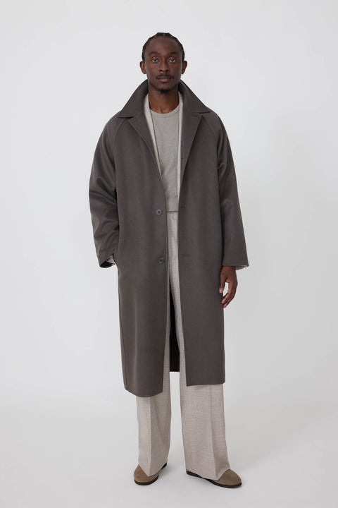 Split Seam Raglan Coat (Walnut Brushed Cashmere) - Stoffa