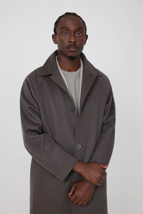 Split Seam Raglan Coat (Walnut Brushed Cashmere) - Stoffa