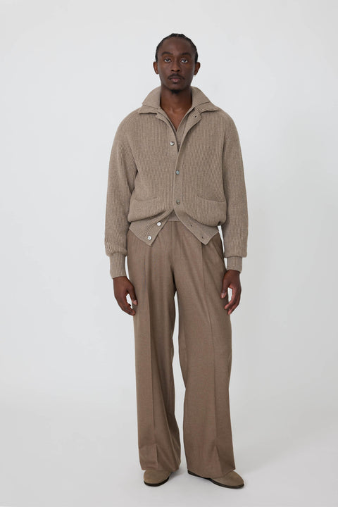 Ribbed Blouson (Taupe Undyed Cashmere) - Stoffa