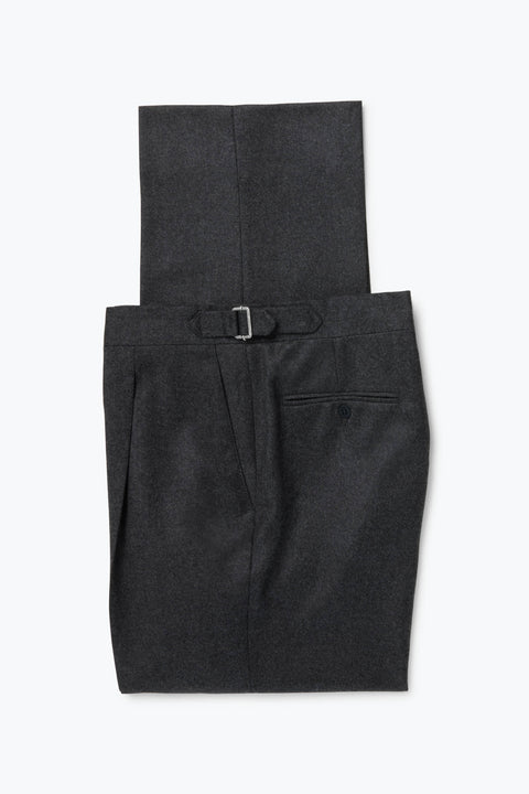 【週末価格】サイズ1/グレー/CASHMERE TROUSERS Single Pleat Trouser (Charcoal Wool Cashmere Flannel) - Stoffa
