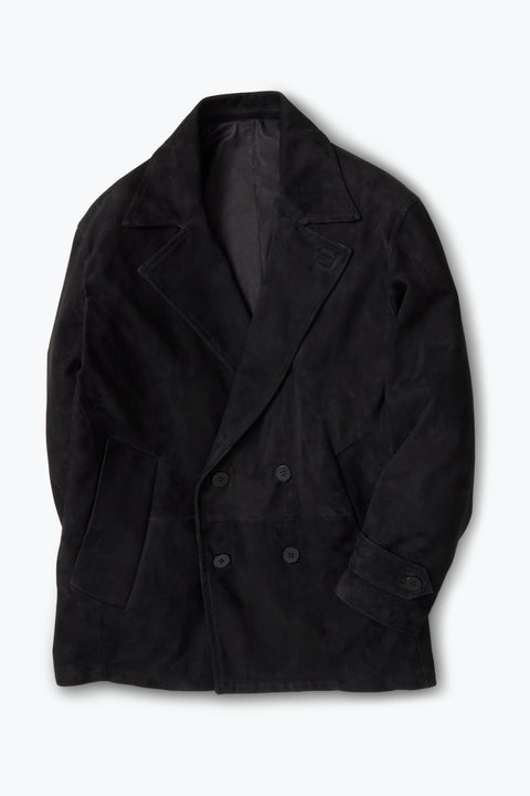 Pea Coat (Black Lamb Suede) - Stoffa