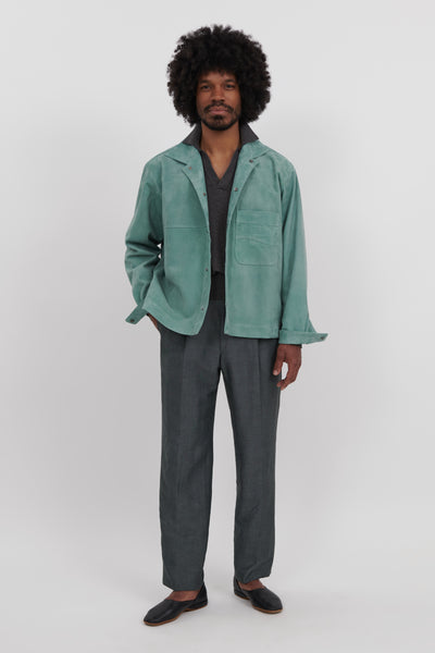 【eaphi】CLASSIC WAVE JACKET ー FAUX SUEDE Wave Jacket (Eucalyptus Paper-Backed Suede) - Stoffa