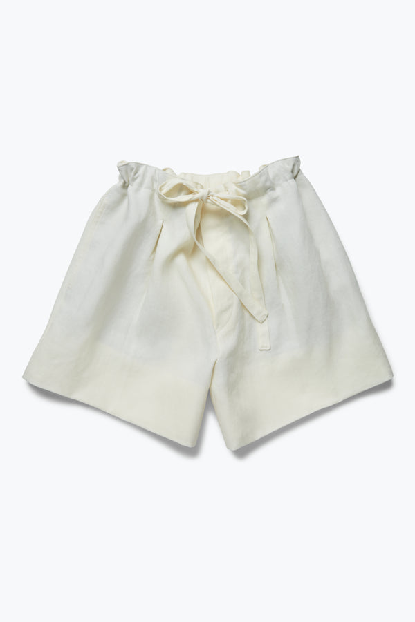 Drawstring Short (Ivory Washed Linen) - Stoffa