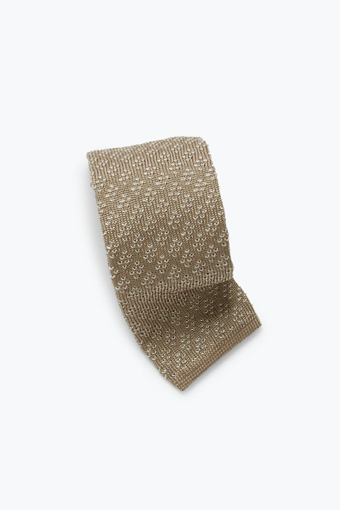 【極美品】TIE YOUR TIE　カシミヤ混　スフォデラート Knit Tie (Oat Jacquard Silk) - Stoffa