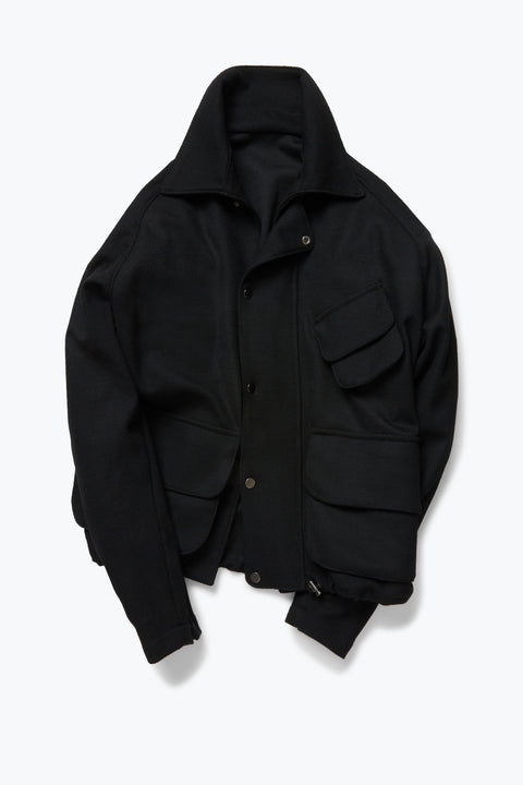 Unlined Field Blouson (Black Wool Gauze)