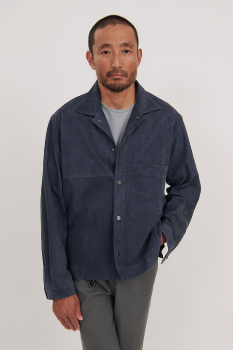 Wave Jacket (Slate Paper-Backed Suede) - Stoffa