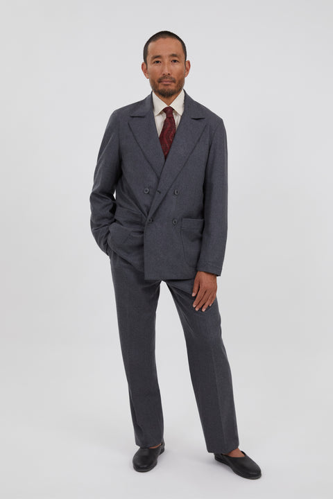 Knit Tie (Burgundy Crochet Wave Silk Linen) - Stoffa