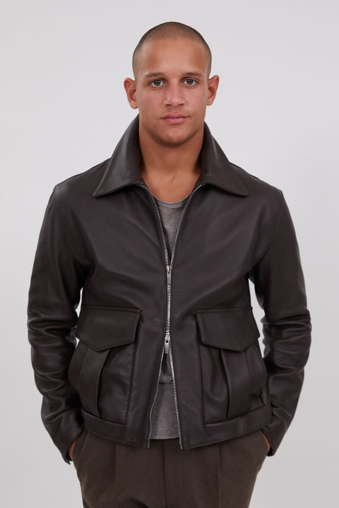 Asymmetric Jacket (Black Plongé Leather) - Stoffa