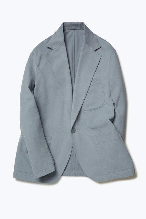 Single Breasted Shirt Jacket (Cloud Peached Cotton) - Stoffa Single Breasted Shirt Jacket (Cloud Peached Cotton) - Stoffa