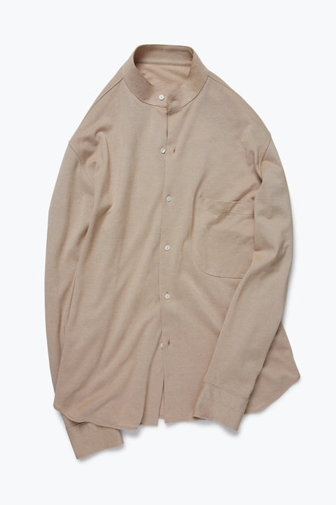 Buy Sand Beige Band Collor Shirt