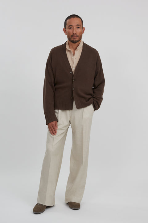 Drop Shoulder Cardigan (Chocolate Cashmere) - Stoffa