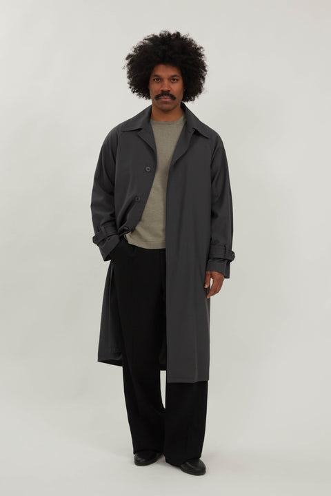 Raglan Coat (Shale Tropical Wool) - Stoffa
