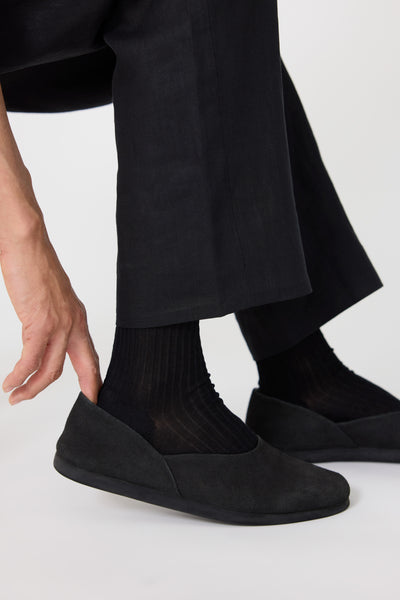 Slipper (Black Suede) - Stoffa