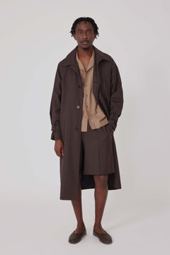 Raglan Coat (Chocolate Tropical Wool) - Stoffa