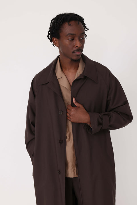Raglan Coat (Chocolate Tropical Wool) - Stoffa