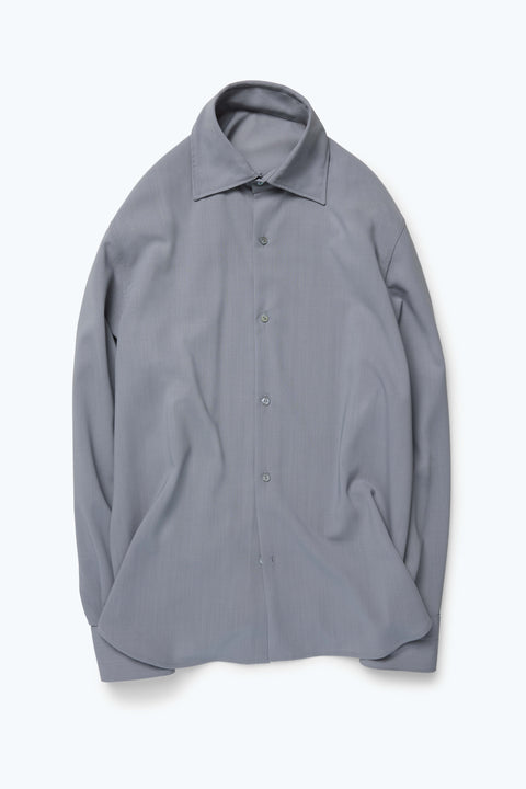 Spread Collar Shirt (Grey Wool) - Stoffa