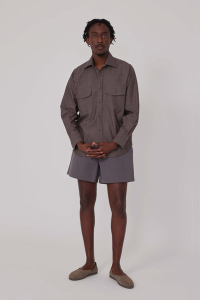 Wave Shirt (Walnut Tropical Wool) - Stoffa