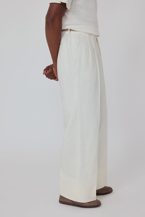 パンツ 80s 90s EURO linen 2-tuck trousers ivory 80s 90s EURO linen 2-tuck trousers ivory