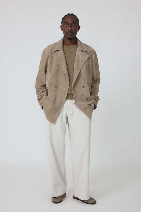 Pea Coat (Taupe Lamb Suede) - Stoffa