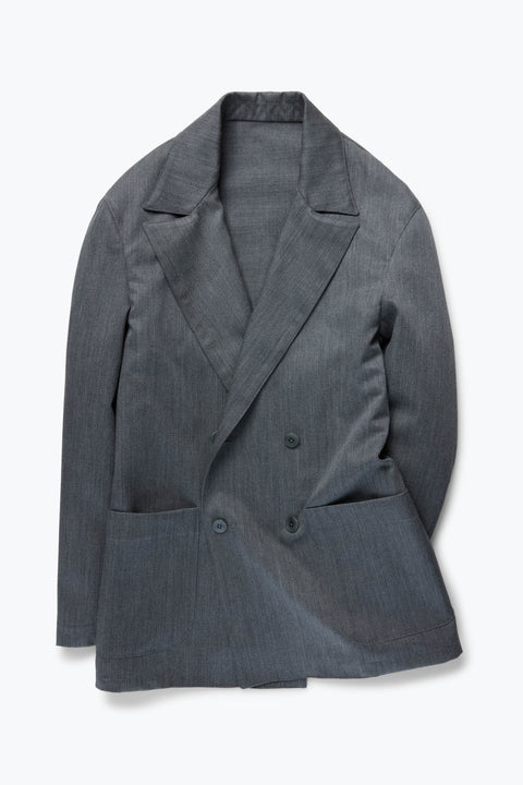 ジャケット・アウター Studio Doe Wool Twill Double-breasted XS Double Breasted Shirt Jacket (Grey Naturally Dyed Wool Twill) - Stoffa