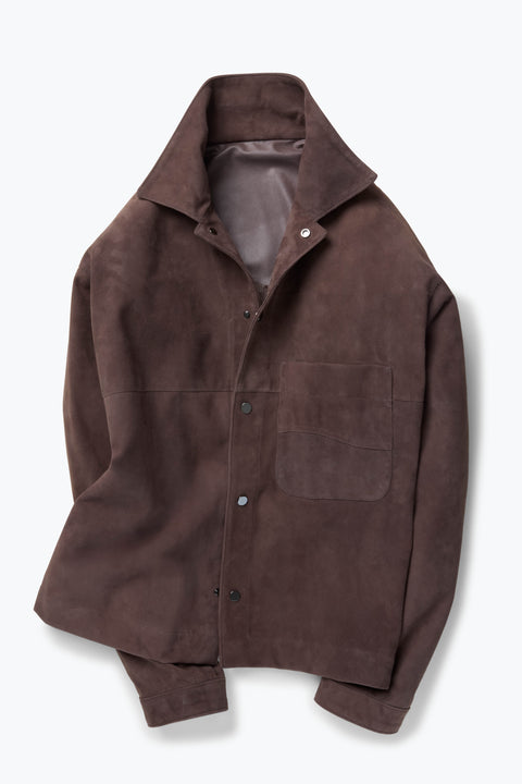 Wave Jacket (Fig Paper-backed Suede) - Stoffa