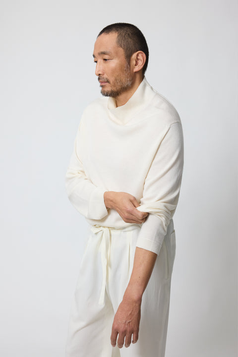 Mock Neck (Ivory Wool Silk) - Stoffa