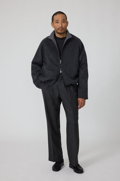 Reversible Blouson (Charcoal Brushed Merino Wool) - Stoffa