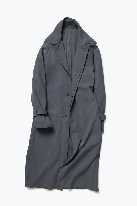 Raglan Coat (Anthracite Silk Cotton Linen Houndstooth) - Stoffa