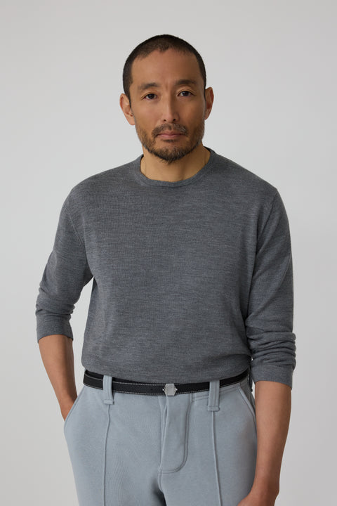 【SATIIIZ】Salon printed knit long sleeve t-shirt JULIUS fibroin long sleeve t-shirt | Revolution Concept Store