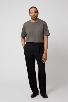 Single Pleat Trouser (Black Tropical Wool) - Stoffa