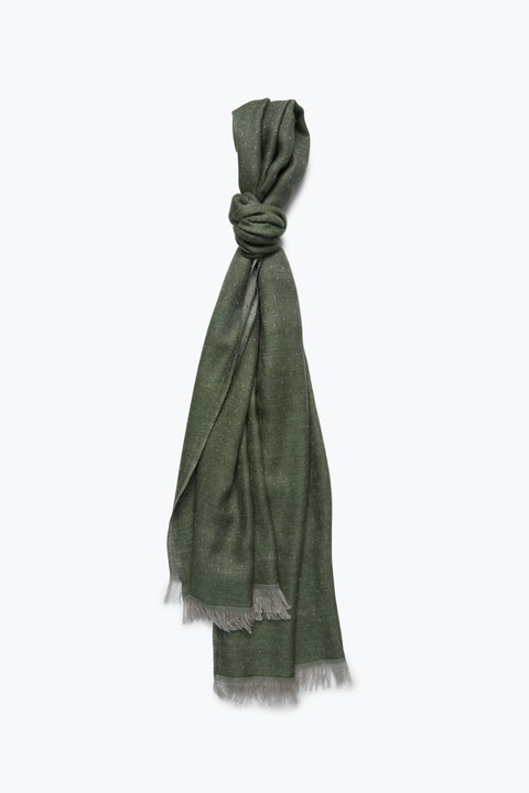 Reverse Pin Dot Scarf (Forest Green Cashmere Silk) - Stoffa