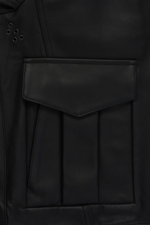 Flight Jacket (Black Plongé Leather) - Stoffa