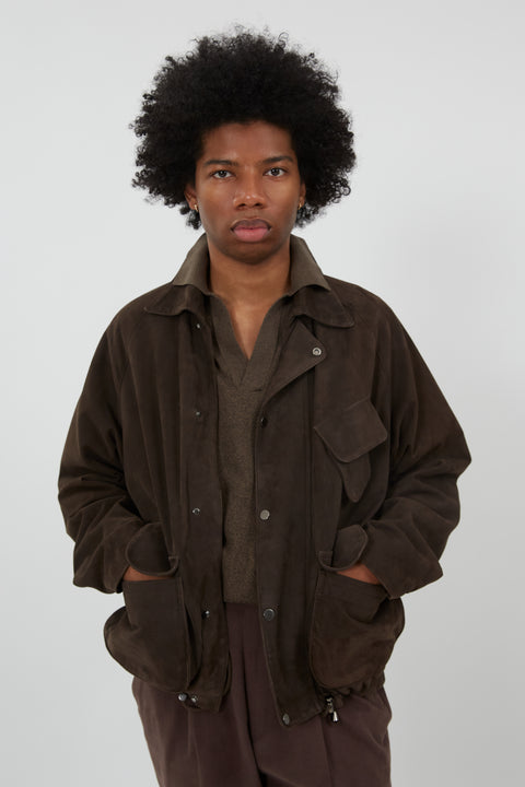 Field Blouson (Chocolate Lamb Suede) - Stoffa
