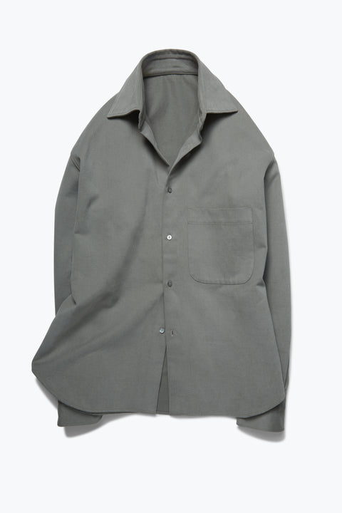 Spread Collar Shirt (Sage Peached Cotton) - Stoffa