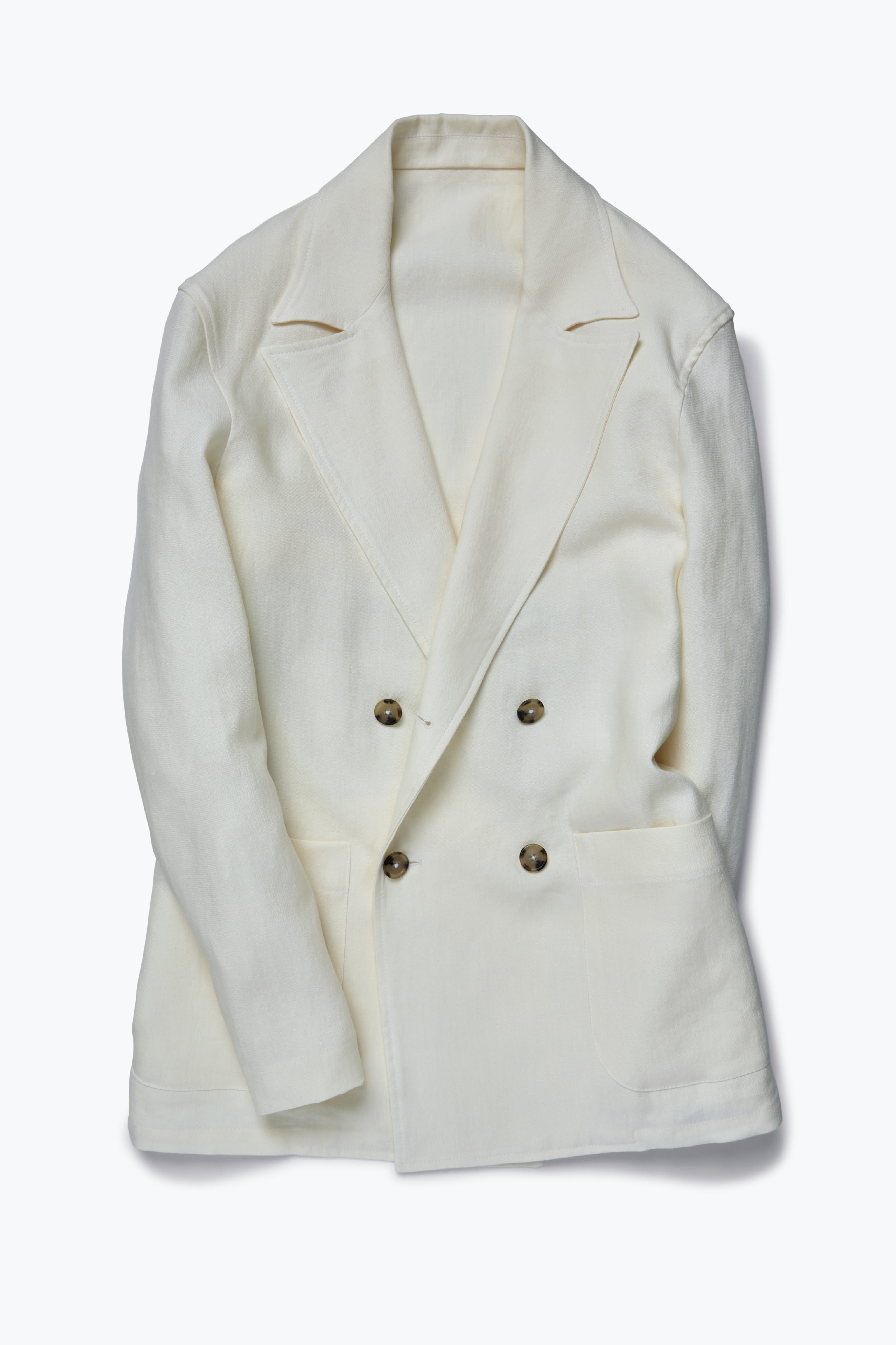 ジャケット SAULINA SS24 ANNA - Double-breasted linen jacket (SAB103 2) Saulina Milano Anna - Double-breasted Linen Jacket In Sand
