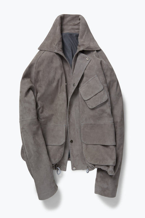 【SATIIIZ】Daiden suede blouson Field Blouson (Mid-Grey Lamb Suede) - Stoffa