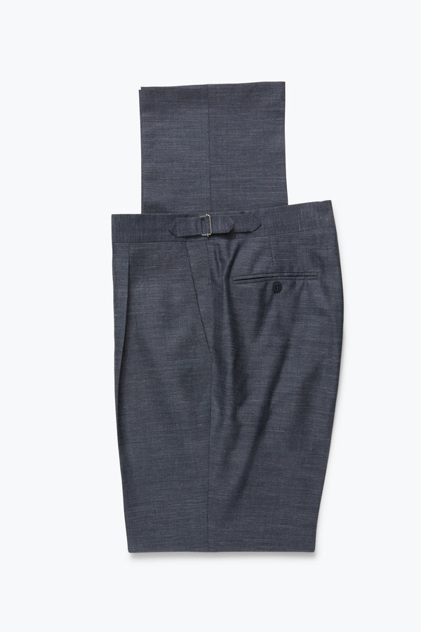 Straight wool, silk and linen pants