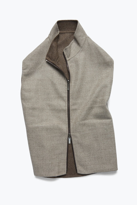 Reversible Vest (Sand Double Sided Natural Wool) - Stoffa